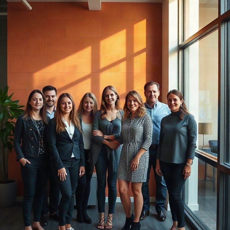 Equipo de ocho profesionales de Lumentdelta en la oficina de Bilbao